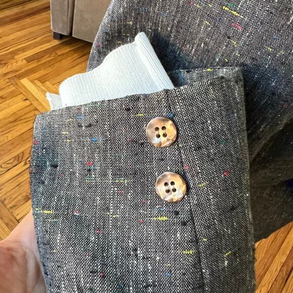 Vintage California Jam Women's Made in USA Cropped Double Breasted Grey Blazer 8 - Picture 8 of 12